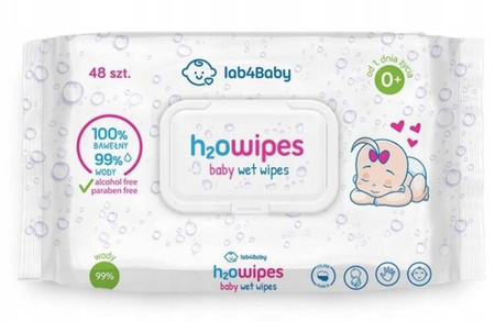 H2O wipes wodne chusteczki 100% naturalne 48 sztuk