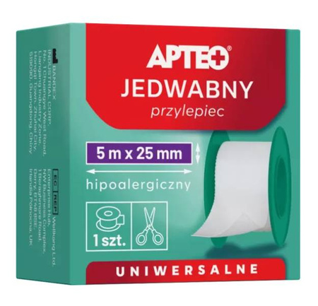 APTEO PRZYLEPIEC PLASTER JEDWABNY 5m x 25mm