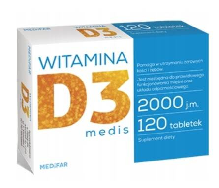 MEDIS WITAMINA D3 2000 j.m  120 TABLETEK MEDIFAR