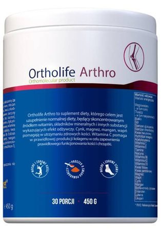 ORTHOLIFE ARTHRO NA STAWY KOŚCI ODPORNOŚĆ PROSZEK 450g