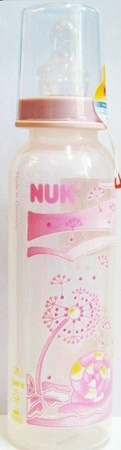 NUK BABY ROSE PP Butelka 330 ml + smoczek 2 m