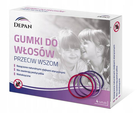 Gumka do włosów przeciw wszom 4 gumki dla dziecka