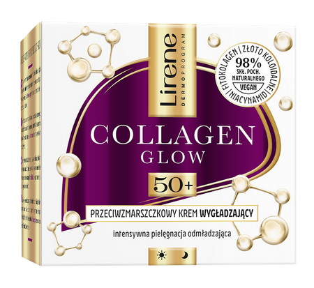 LIRENE COLLAGEN GLOW  KREM WYGŁADZAJĄCY 50+ 50ml