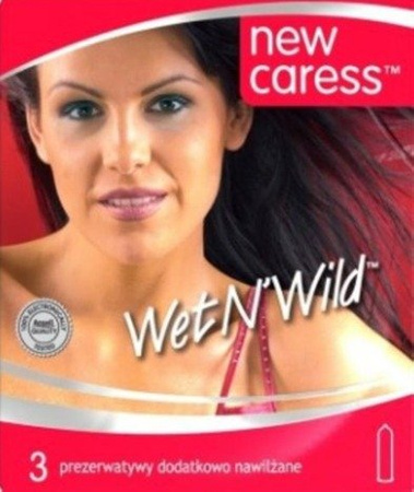 Prezerwatywy New Caress Wet N'Wild 3 sztuki Unimil