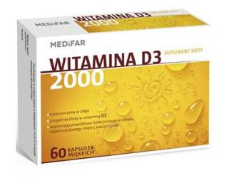 MEDIFAR WITAMINA D3 2000 W OLEJU SŁONECZNIKOWYM 60