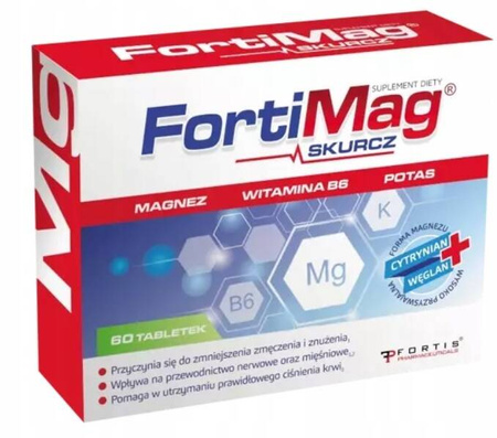 FORTIMAG CYTRYNIAN MAGNEZU POTAS MAGNEZ B6 SKURCZE