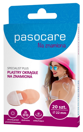 Pasocare Plastry okrągłe na znamiona 20szt. 