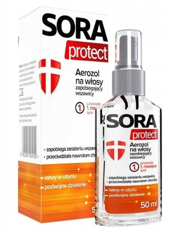 SORA PROTECT SPRAY ZAPOBIEGAJĄCY WSZAWICY NA WSZY