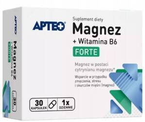 Apteo Magnez Forte CYTRYNIAN + witamina B6 30 kaps