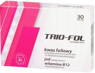 TRIO-FOL KWAS FOLIOWYWITAMINA B12 JOD 30 tabletek