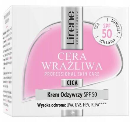    LIRENE CERA WRAŻLIWA KREM ODŻYWCZY SPF 50