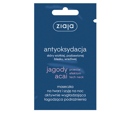  ZIAJA JAGODY ACAI Maseczka do Twarzy SZYI NA NOC