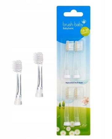 Brush-Baby 4x Końcówki do szczoteczki BabySonic 18-36 mcy