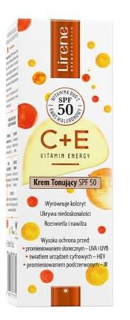 LIRENE C+E Krem tonujący SPF 50 NA PRZEBARWIENIA