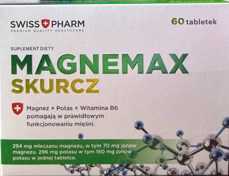 MAGNEMAX SKURCZ MAGNEZ MLECZAN WITAMINA B6 POTAS