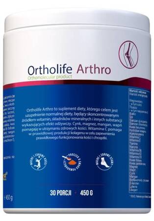 ORTHOLIFE ARTHRO NA STAWY KOŚCI ODPORNOŚĆ PROSZEK 450g