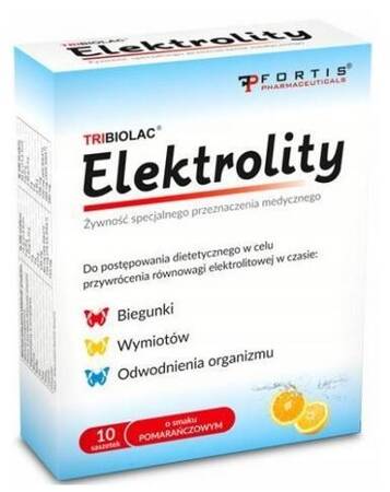 Tribiolac elektrolity smak pomarańczowy 10 saszet