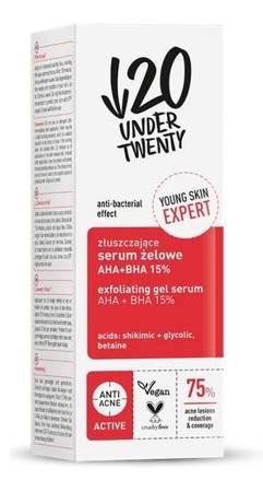 UNDER 20 Złuszczające serum żelowe AHA+BHA 15% 30