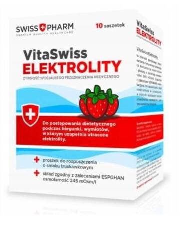 VITASWISS elektrolity smak TRUSKAWKOWY 10 saszetek